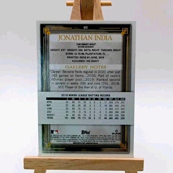 2021 Topps Gallery #93 Jonathan India RC, Kansas City Royals - Picture 3 of 4